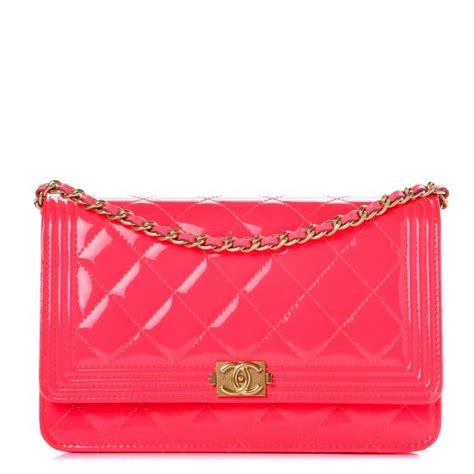 chanel patent calfskin quilted boy walle